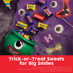 Arrangement of Butterfinger CRUNCH Baby Ruth and 100 Grand bars showing mix benefit