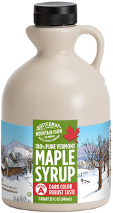 Butternut Mountain Farm front label on 32 fl oz bottle showing robust maple identity