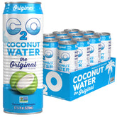 C2O bottle front view showing brand and clear natural coconut water benefit