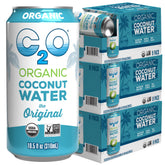 C2O original front packaging showing 24-can fridge packs for convenient storage and freshness