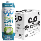 C2O front packaging showing six original flavor Tetra Paks and organic label for fresh hydration