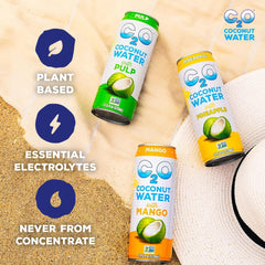 C2O pineapple coconut water poured into glass illustrating clear hydration and refreshing taste