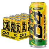 C4 mango fuego front can showing branding and zero sugar benefit