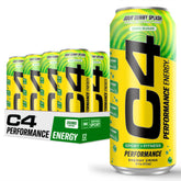 C4 Performance Energy front packaging showing zero sugar and 200mg caffeine benefits