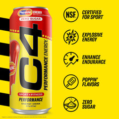 C4 Performance open can with visible carbonation for quick refreshment