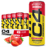 C4 front can showing strawberry watermelon ice flavor and vibrant packaging benefit energy