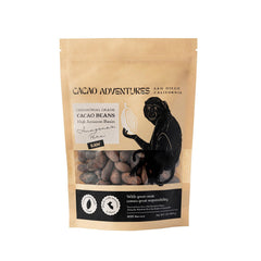 Cacao Adventures close-up of raw whole cacao beans highlighting crunchy texture and pure flavor