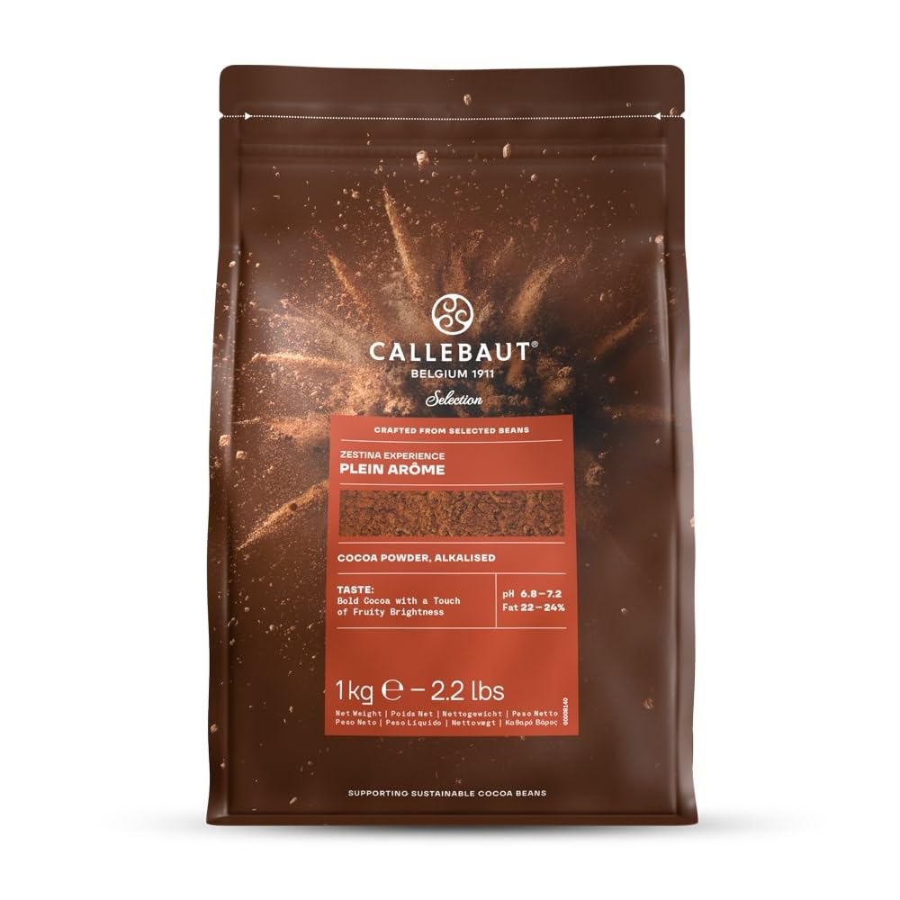 Cacao Barry front packaging of 1kg bag showing product name and rich cocoa benefit