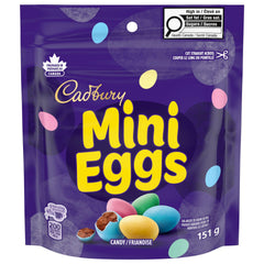 Cadbury Mini Eggs front pack showing pastel shells and brand benefit of recognizable treat