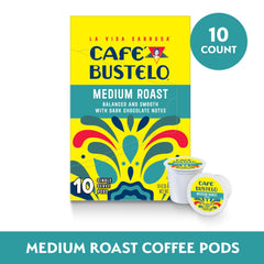 Café Bustelo single-serve pod close-up highlighting easy brewing