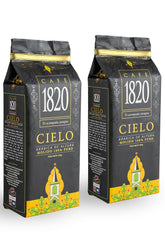 Café 1820 front packaging showing two 12 oz bags and premium branding benefit freshness
