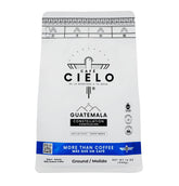 Café Cielo front packaging showing brand and blend, promising artisanal aroma