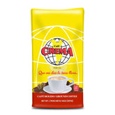 Cafe Crema front packaging showing brand and 14 oz size, clear shelf appeal