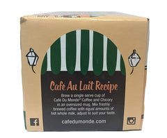 Steaming cup brewed from Cafe Du Monde pods with rich crema top