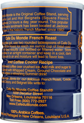 Cafe Du Monde bag close-up with roast label highlighting dark roast and New Orleans origin