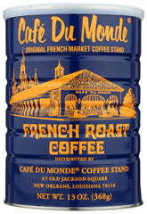 Cafe Du Monde front packaging showing 13 ounce bag, clear brand recognition and bold roast
