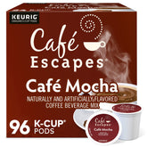 Café Escapes front packaging showing 96-count convenience and flavor