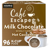Café Escapes front packaging showing 96-count pods and convenience