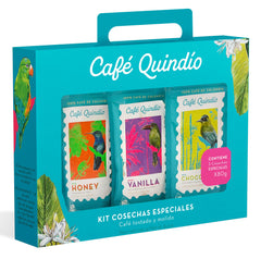 CAFE QUINDIO beans in hand illustrating artisanal selection and quality
