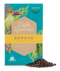 Cafe Quindio front packaging showing 12 oz bag and single-origin branding benefit freshness