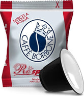 Caffè Borbone front box showing 50 pods and bold red design for easy shelf recognition