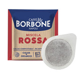 Caffè Borbone front packaging showing 150-count box and bold branding for convenience