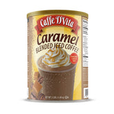 Caffe D'Vita caramel can front view showing brand and 3 lb size for easy identification