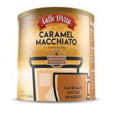 Caffe D'Vita front can shot showing label and serving suggestions for convenience