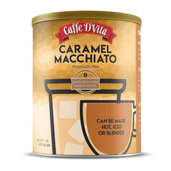Caffe D'Vita front can showing label and easy identification benefit