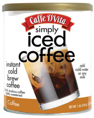 Caffe D'Vita front can displaying label and 1 lb size, clear product identity benefit