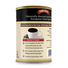 Caffe D'Vita prepared espresso in cup illustrating fast, rich convenience