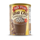 Caffe D'Vita front can shot showing label and benefits for quick identification