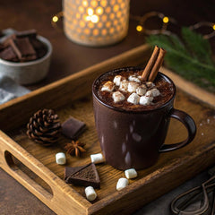 Caffe D'Vita prepared hot cocoa in mug delivering warm creamy comfort
