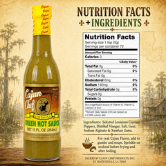 Cajun Chef bottle close-up of label and cap, clear brand identity and ingredient visibility