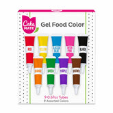 Cake Mate front packaging showing nine gel tubes and color range for confident decorating