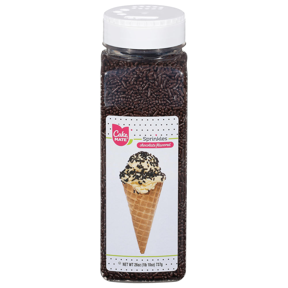 Cake Mate front packaging showing 26 oz jar and branding for convenience