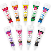 Cake Mate front view of 9-color gel pack showing vibrant options and convenience
