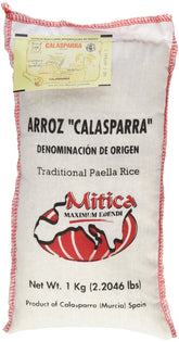 Calasparra front packaging showing two rice bags and clear labeling for easy storage
