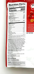 Calbee Frugra ingredient layout and label, Calbee transparency on grains, seeds, and fruit