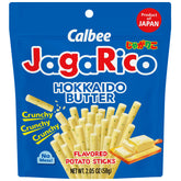 Calbee JagaRico Hokkaido Butter 12-pack front showing cups and branding with convenience