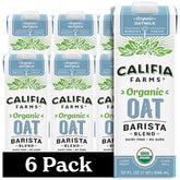 Califia Farms pack front view showing brand and barista blend, highlights consistency