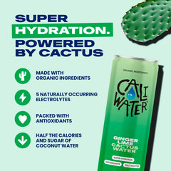 CALIWATER 12-pack on shelf highlighting low sugar and electrolytes