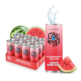 CALIWATER watermelon front packaging showing can design and benefits