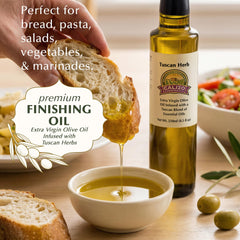 Calizo herbs and garlic steeped in oil showing natural infusion
