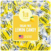 Cambie front packaging of 1 lb sugar free lemon drops showing brand and bag