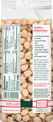 Camellia Brand open bag top view revealing dried chickpeas