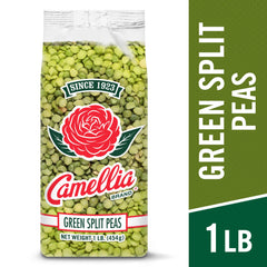 Camellia Brand open bag revealing split pea texture for quick cooking