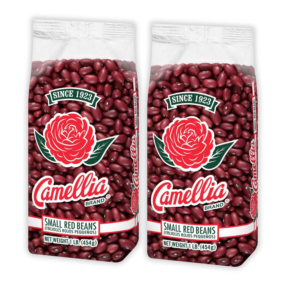 Camellia Brand front packaging showing two 1-pound bags and product benefit