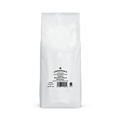 Cameron's Coffee roast and organic label close-up highlighting quality and roast level