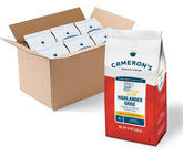 Cameron's Coffee front packaging showing Highlander Grog flavor and size